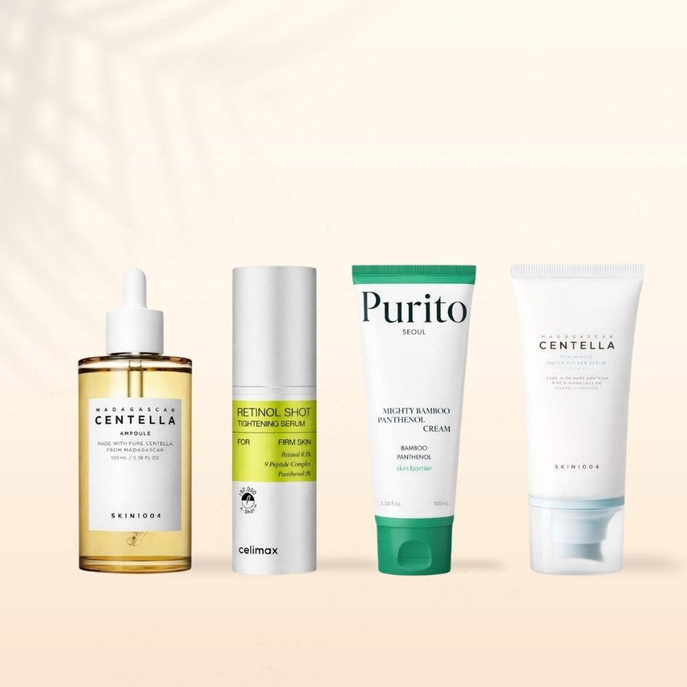 Set anti-invecchiamento con Retinolo e ingredienti riparatori per ridurre i segni del tempo. Un trattamento intensivo per una pelle più giovane e luminosa