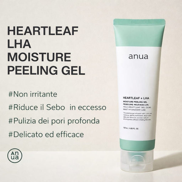 Effetto esfoliante e idratante Anua Heartleaf LHA Moisture Peeling Gel 120 ml per pelle liscia e fresca