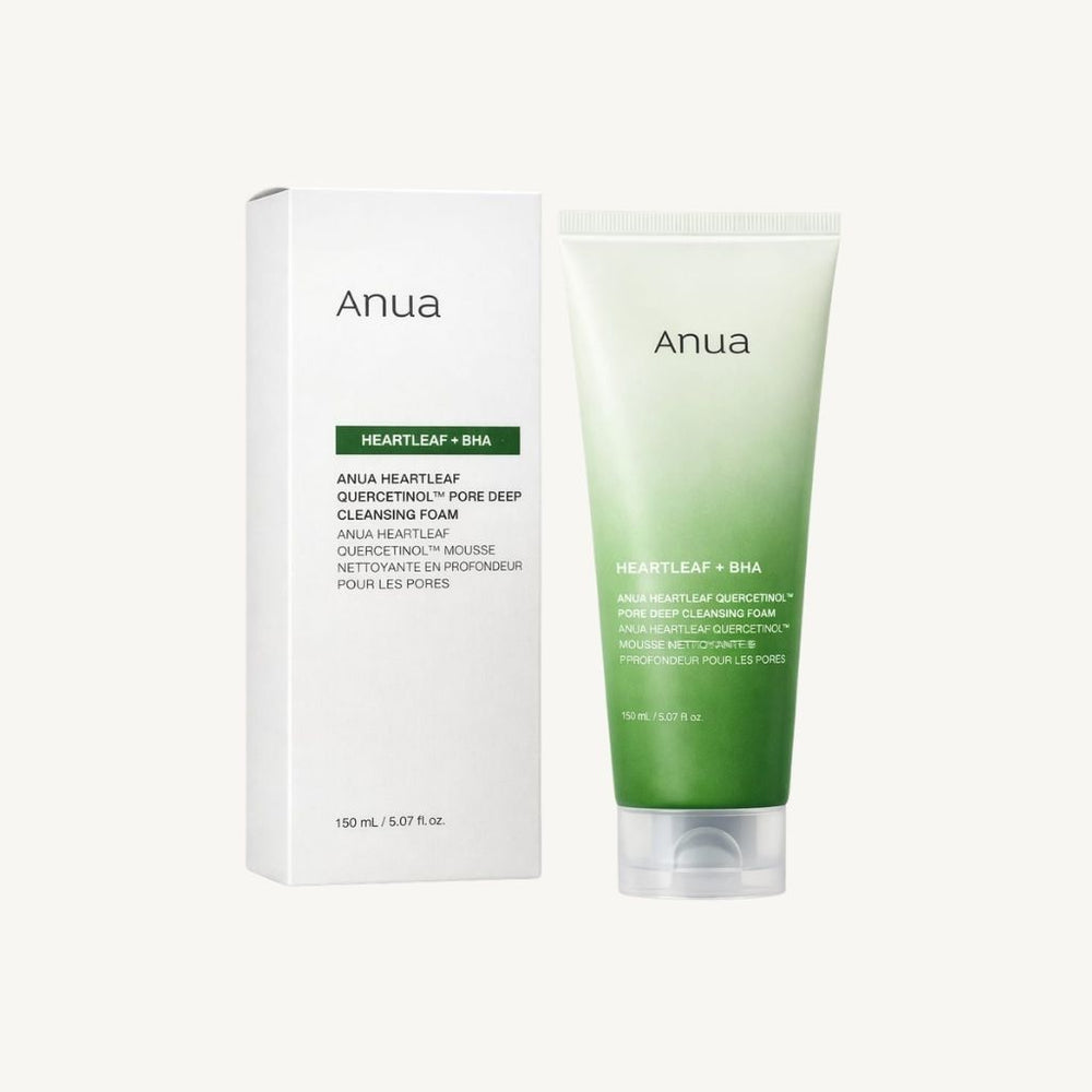 Anua Heartleaf Quercetinol Pore Deep Cleansing Foam 150 ml detergente viso coreano per pori e pelle sensibile
