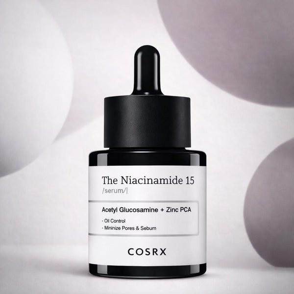 Skincare routine coreana con COSRX The Niacinamide 15 Serum per pelle luminosa e uniforme