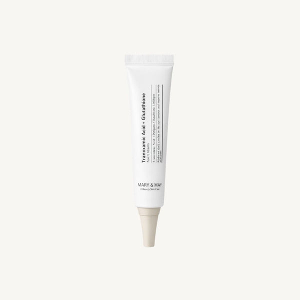 Crema occhi coreana Mary&May Tranexamic Acid + Glutathion, vaso singolo per ridurre occhiaie e migliorare luminosità del contorno occhi