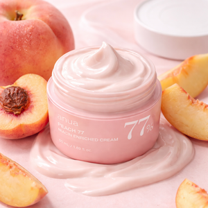 crema viso coreana Anua Peach 77% Niacin Enriched Cream per un effetto glow naturale texture