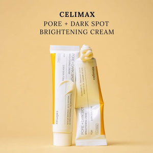 Lifestyle della crema viso Celimax Pore + Dark Spot Brightening, immagine del prodotto in uso nella routine quotidiana di bellezza