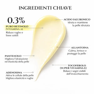 Crema viso coreana COSRX The Retinol 0.3 Cream 20 ml con focus sugli ingredienti per migliorare elasticità e tono della pell