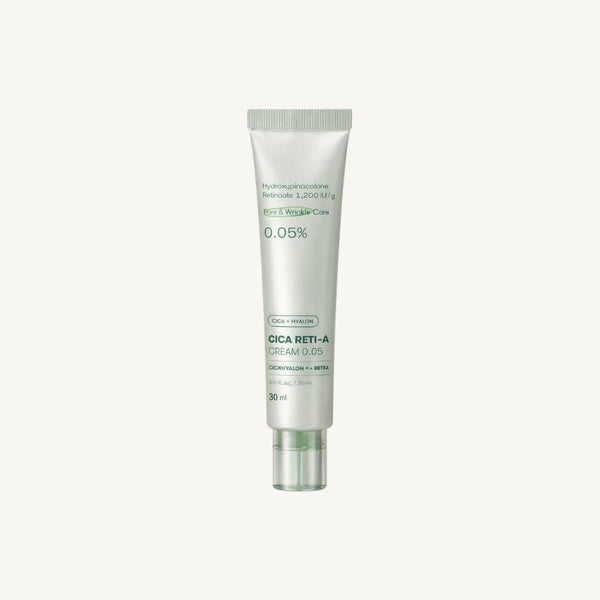 Crema viso coreana VT Cosmetics Cica Reti-A Cream 0.05 per migliorare la texture della pelle e ridurre imperfezioni