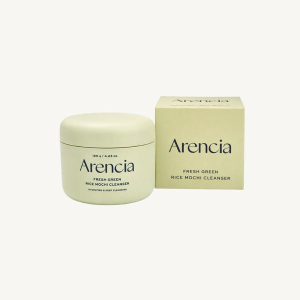 Detergente viso coreano Arencia Fresh Green Rice con confezione originale per skincare idratante