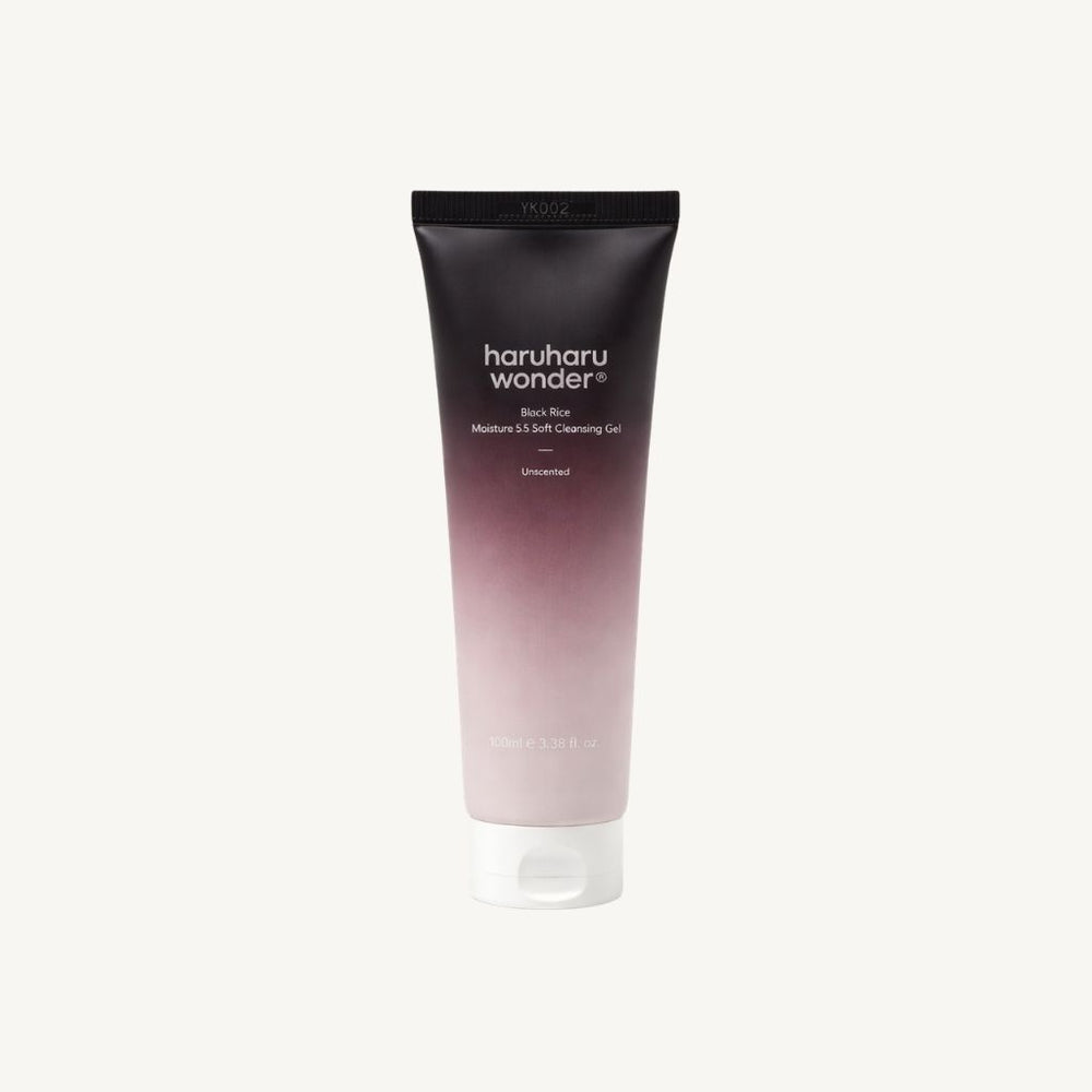 Detergente viso coreano Haruharu Wonder Black Rice Moisture 5.5 Soft Cleansing Gel per pulizia e idratazione