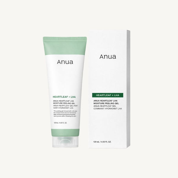 Anua Heartleaf LHA Moisture Peeling Gel esfoliante viso coreano con confezione