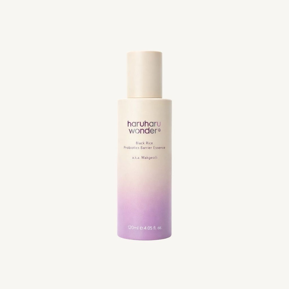Essenza viso coreana Haruharu Wonder Black Rice Probiotics Barrier Essence 120ml, rinforza la barriera cutanea e idrata la pelle
