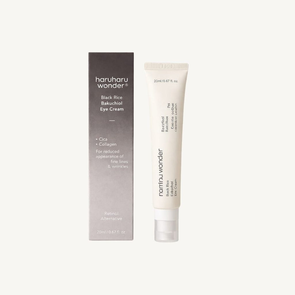 Haruharu Wonder Black Rice Bakuchiol Eye Cream 20 ml, crema contorno occhi anti-age con Bakuchiol e Acido Ialuronico per uno sguardo giovane e luminoso