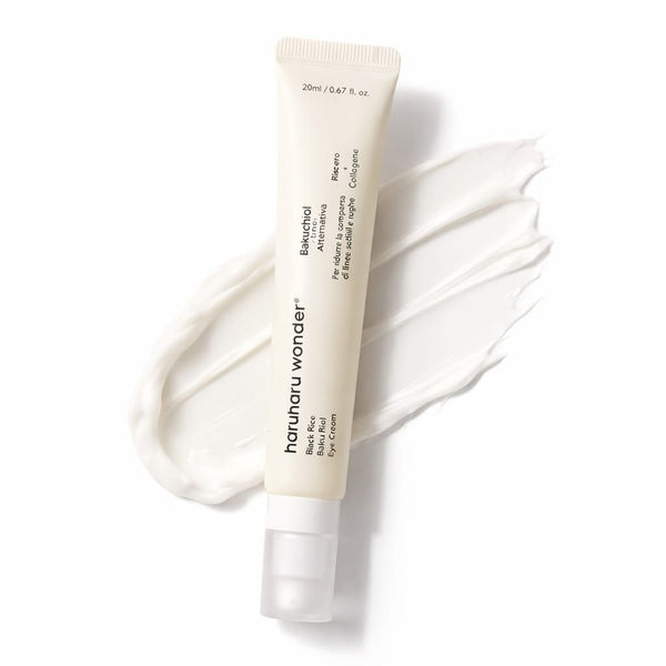 Texture leggera e cremosa di Haruharu Wonder Black Rice Bakuchiol Eye Cream 20 ml, per un'applicazione morbida e rapida assorbenza
