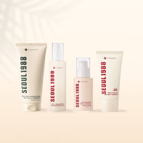 Set best-seller K-SECRET SEOUL 1988, composto da prodotti coreani iconici e amati per una skincare completa ed efficace. Perfetto per una pelle sana, luminosa e curata con i migliori ingredienti