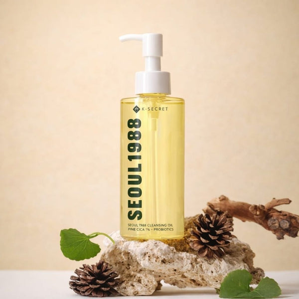Routine serale skincare coreana con K-SECRET SEOUL 1988 Cleansing Oil per pelle pulita e lenita