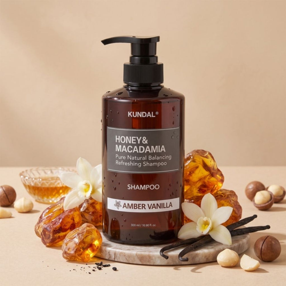 KUNDAL Honey & Macadamia Protein Treatment Amber Vanilla 500ml trattamento capelli coreano nutriente e riparatore per capelli secchi danneggiati e sfibrati