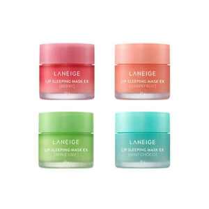 Collezione di Laneige Lip Sleeping Mask in diversi gusti per labbra morbide e idratate