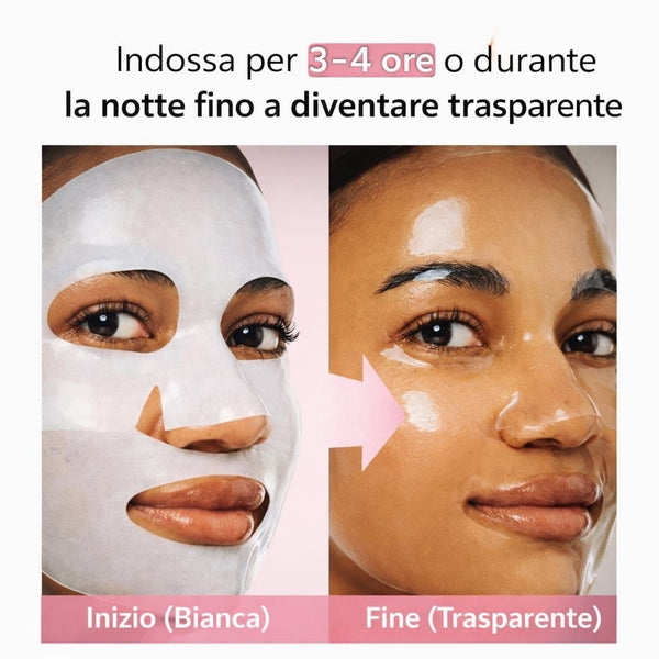 Effetto della maschera viso coreana Biodance Bio-Collagen Real Deep Mask, pelle visibilmente più idratata, elastica e luminosa dopo l’uso