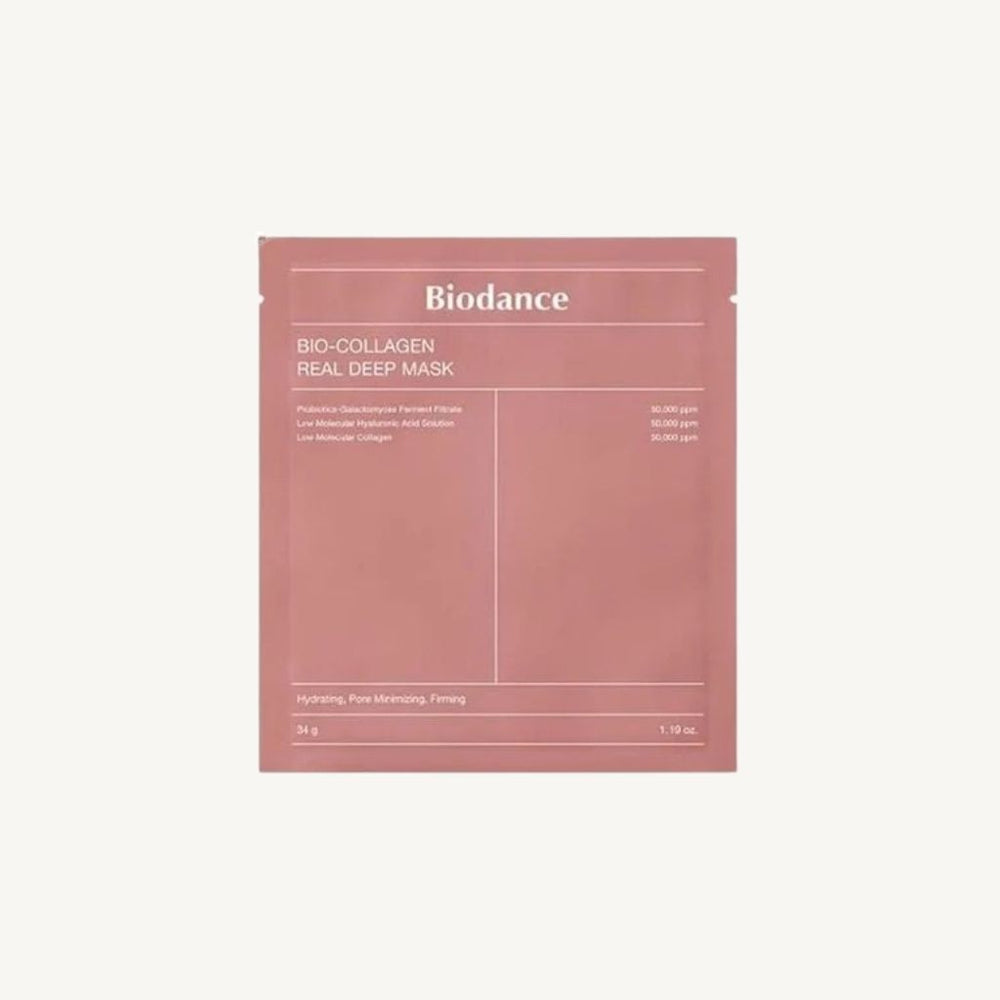 Maschera viso coreana Biodance Bio-Collagen Real Deep Mask, confezione singola per trattamento intensivo di idratazione e miglioramento dell’elasticità della pelle