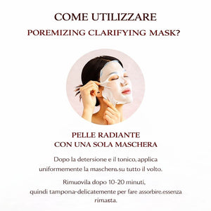 Modo d’uso della maschera viso SKIN1004 Centella Poremizing Clarifying Mask, applicare sul viso, lasciare agire e risciacquare per una pelle più pulita