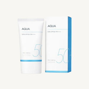 Missha All-Around Safe Block Aqua Sun SPF50+/PA++++ 50 ml con confezione originale, protezione solare leggera e fresca