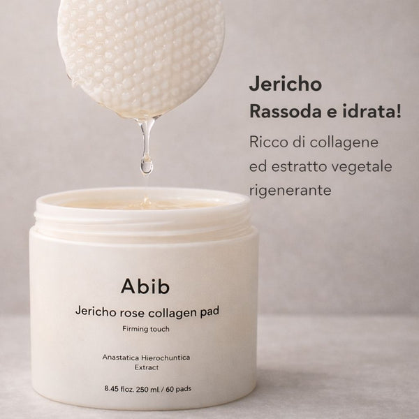 Pad tonificante coreano Abib Jericho Rose Collagen Pad Firming Touch per migliorare elasticità e compattezza della pelle TEXTURE E INGREDIENTI