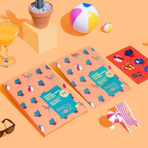 Relax e skincare con PATCH HOLIC Sticker Soothing Patch Vacation, perfetti per lenire la pelle dopo una lunga giornata. Ideali per un momento di tranquillità e cura della pelle.