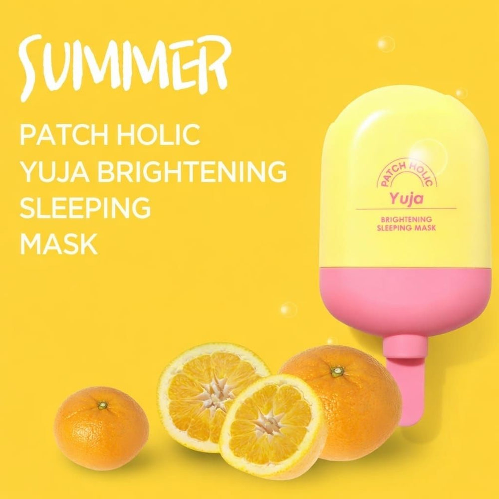 PATCH HOLIC Yuja Brightening Sleeping Mask 70 ml con confezione originale, maschera viso notturna illuminante