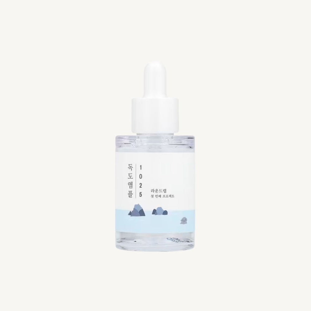 ROUND LAB 1025 Dokdo Ampule Serum 45 ml, siero viso idratante con acqua marina profonda e ceramidi per pelle sensibile.