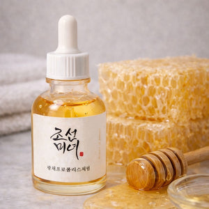 Siero viso coreano Beauty of Joseon Glow Serum con  miele in ambiente skincare