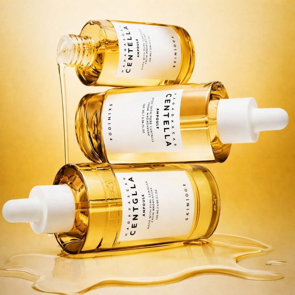 Skincare routine coreana con SKIN1004 Madagascar Centella Ampoule per pelle equilibrata e radiosa