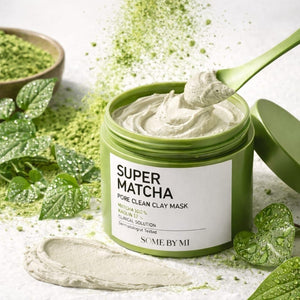 SOME BY MI Super Matcha Pore Clean Clay Mask 100 g texture della maschera per mostrare consistenza cremosa e facilità di applicazione