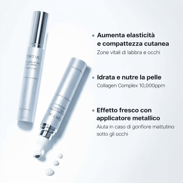Benefici Tirtir Collagen Lifting Eye Cream: riduce rughe, migliora elasticità, pelle idratata