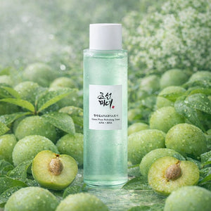 Beauty of Joseon Green Plum Refreshing Toner AHA BHA tonico viso coreano in ambientazione lifestyle