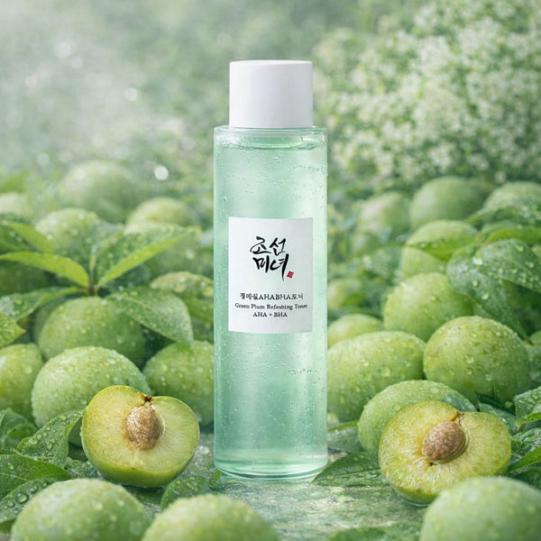 Beauty of Joseon Green Plum Refreshing Toner AHA BHA tonico viso coreano in ambientazione lifestyle
