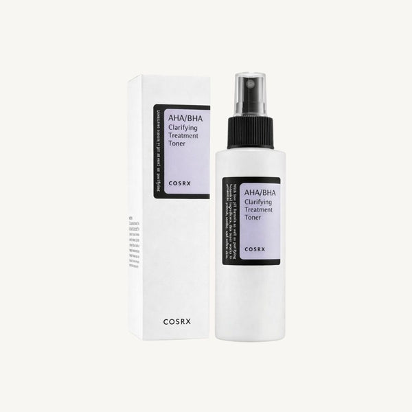 Tonico viso COSRX AHA BHA con confezione originale per skincare esfoliante