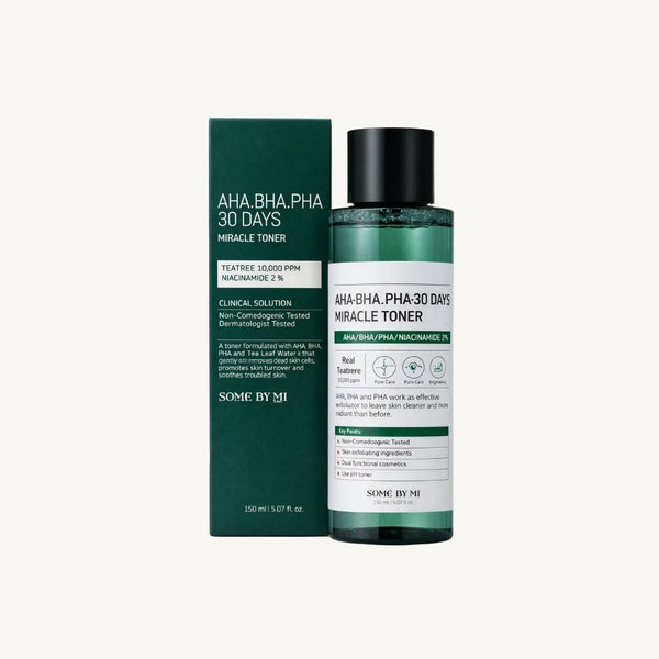 Tonico viso Some By Mi AHA BHA PHA con confezione originale per skincare esfoliante