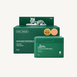 VT Cosmetics Cica Daily Soothing Mask 30pcs con confezione originale maschera viso coreana lenitiva