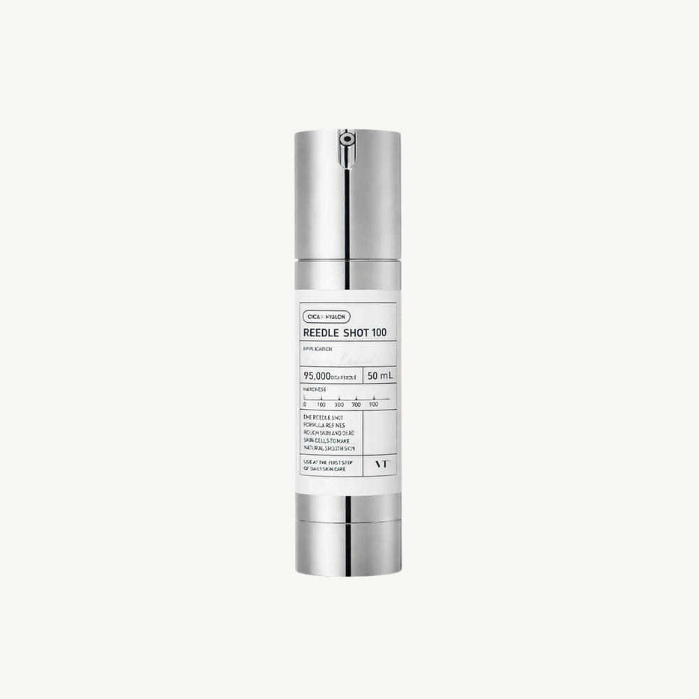 VT Cosmetics Reedle Shot 100 50 ml, siero innovativo per migliorare la texture della pelle, favorire il rinnovamento cellulare e migliorare l'assorbimento dei trattamenti successivi.