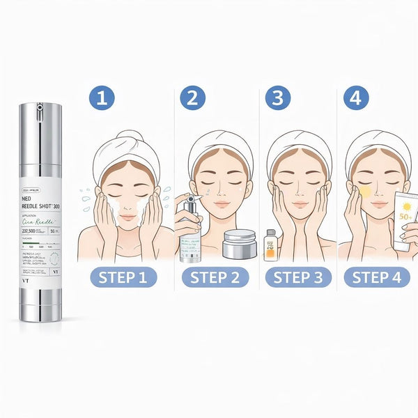 Modo di uso VT Cosmetics Reedle Shot 50 siero coreano concentrato per pelle idratata e luminosa